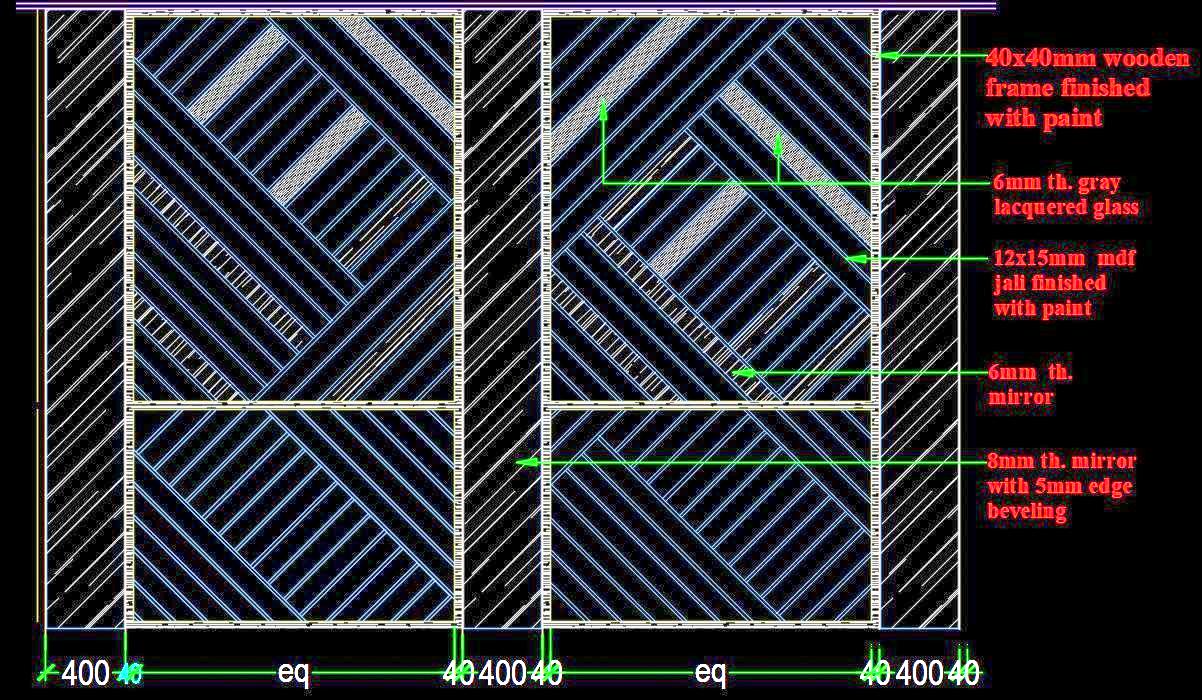 Jali Design DWG File for Decorative Panels & Space Dividers